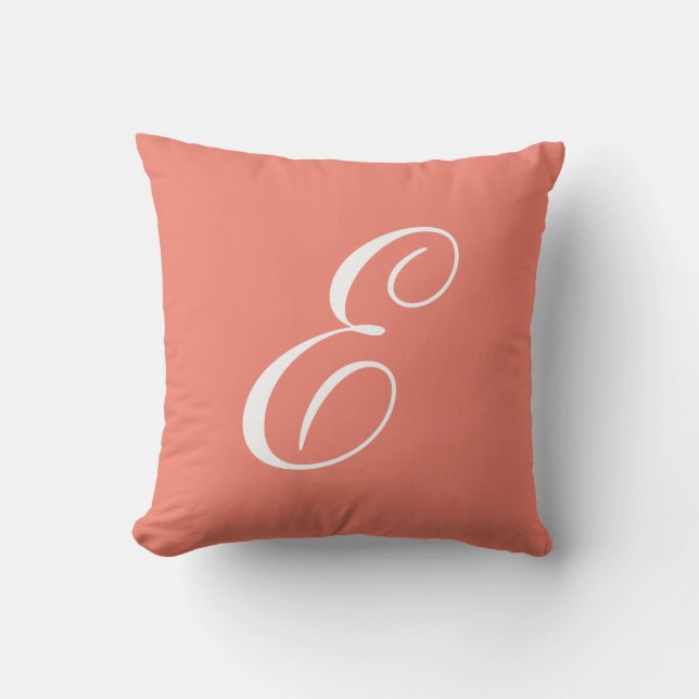 Lettre E Coussin de monogramme de corail (Recto)