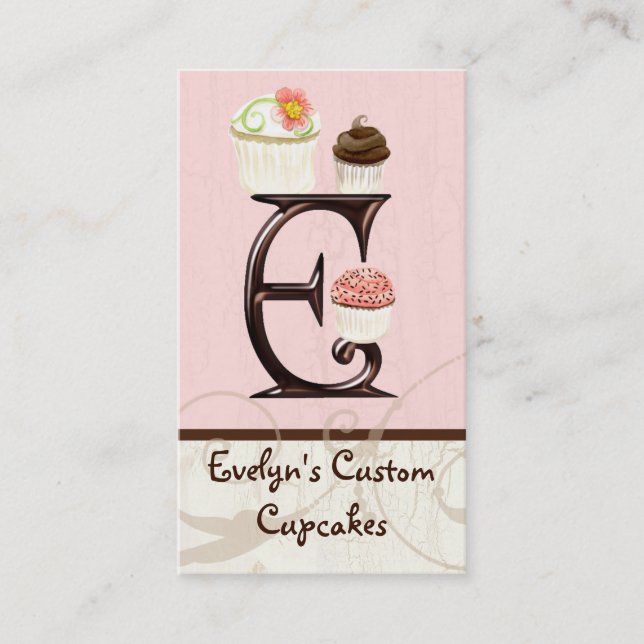 Lettre E Monogramme Dessert Boulangerie Cartes de  (Devant)