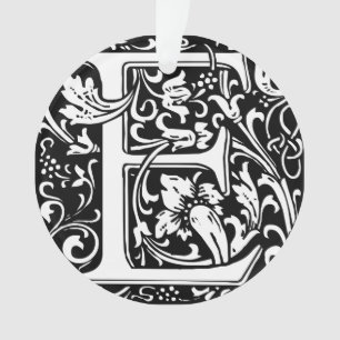 Lettre E Monogramme médiéval Art Nouveau