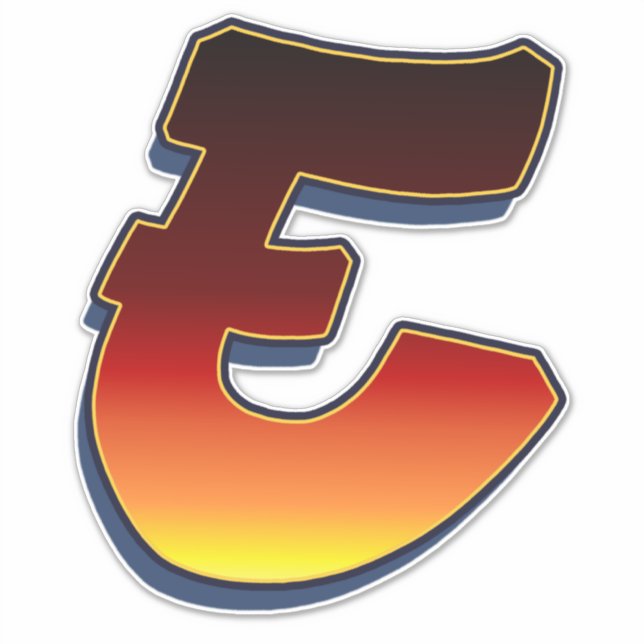 Lettre E - Sticker pour les flammes (Devant)
