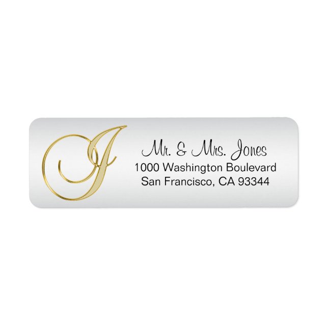 LETTRE Élégante MONOGRAPHIQUE D'OR D'ARGENT 'J' Re (Devant)