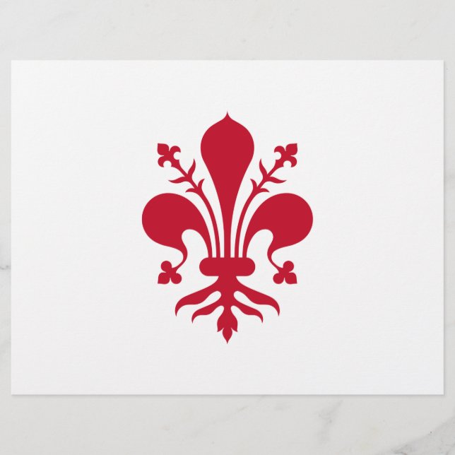 Lettre En-tête avec Drapeau de Florence, Toscane (Devant)