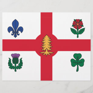 Lettre En-tête avec le drapeau de Montréal, Canada