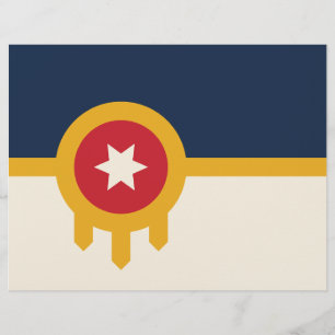 Lettre En-tête avec le drapeau de Tulsa, Oklahoma