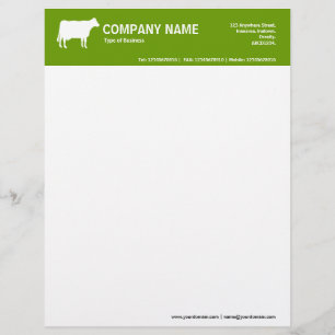 Lettre En-tête de couleur 2 pouces de vache blanche - Ver