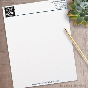 Lettre En-tête du bureau de base - Marine et Blanc