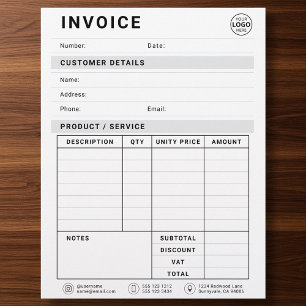 Lettre En-tête du logo de paiement de la facture d'entrep