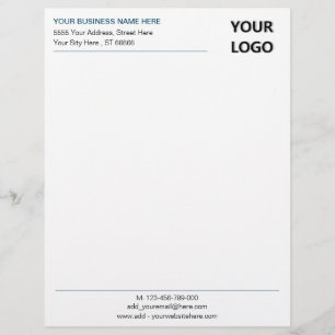Lettre En-tête simple personnalisée du logo de votre en