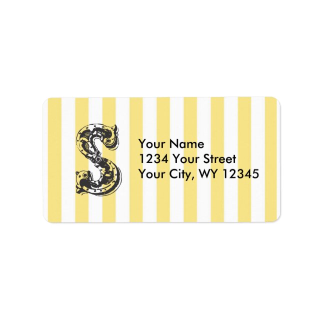 LETTRE Étiquette de adresse Personnalisée MONogram (Devant)