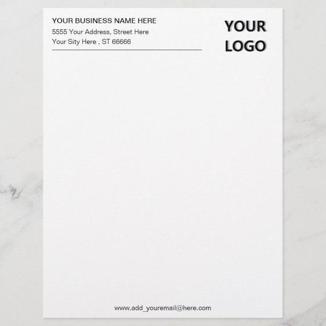 Lettre Exemple en-tête de votre entreprise de design avec (Devant)
