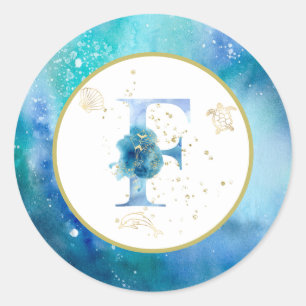 *~* LETTRE F - Autocollant d'enveloppe de plage na