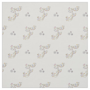 Lettre F monogramme fleurs texte tissu personnalis