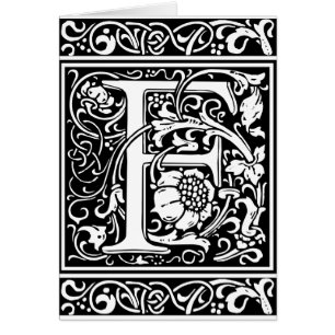 Lettre F Monogramme médiéval Art Nouveau