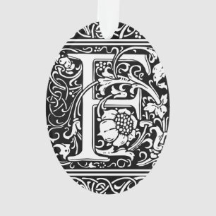 Lettre F Monogramme médiéval Art Nouveau