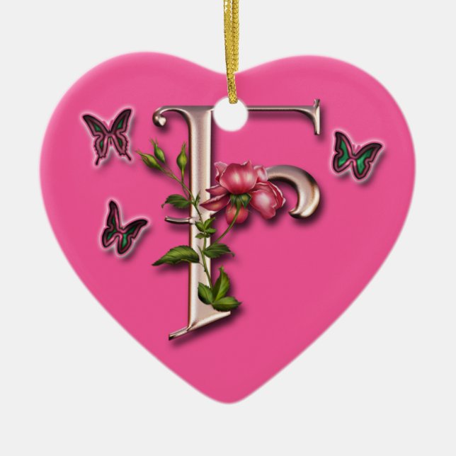 LETTRE F - ORNEMENT DE MONOGRAMME DE COEUR (Devant)