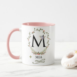 LETTRE FLEURIE COLTE M MONogramme Mug
