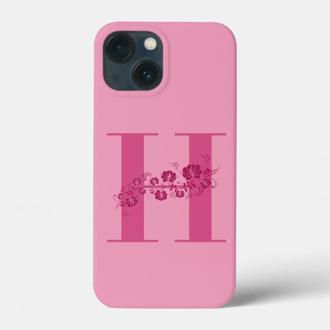 Lettre florale H coque iphone (Verso)