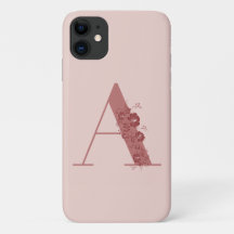 LETTRE Florale MONGRAPHIQUE A coque iphone