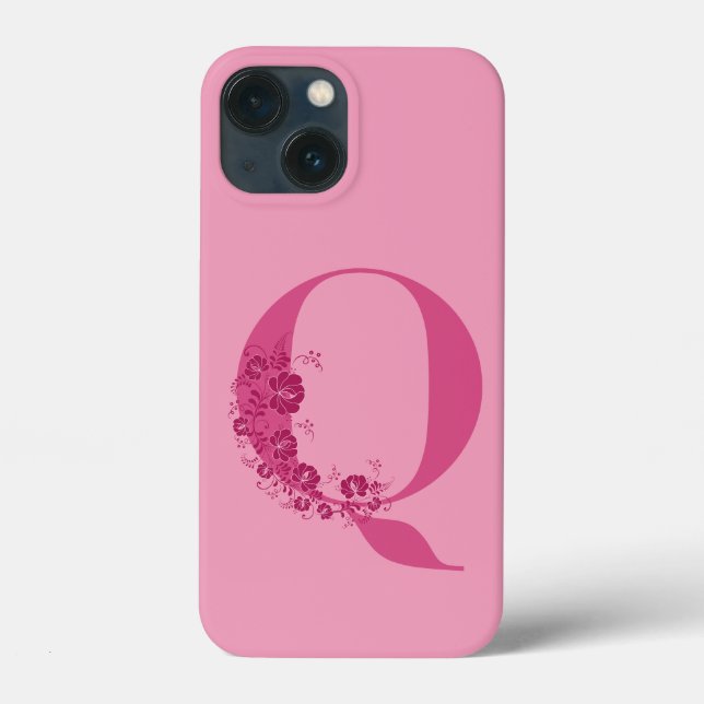 Lettre florale monogramme Q coque iphone (Verso)