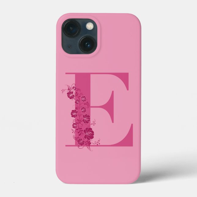 LETTRE Florale MOYENNE E coque iphone (Verso)