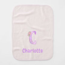 LETTRE Florale PERSONNELLE C Linge de bébé