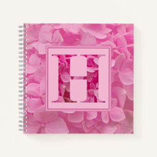 LETTRE Florale rose LETTRE "H" Carnet Journal