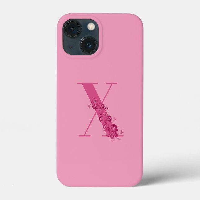 LETTRE Florale rose monogramme X coque iphone (Verso)