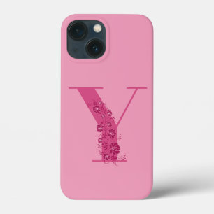 LETTRE Florale rose monogramme Y coque iphone