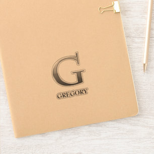 Lettre G Argent gris à deux tons et autocollant de