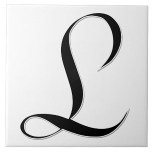 Lettre Geessele L en Carreaux Monogrammes noirs