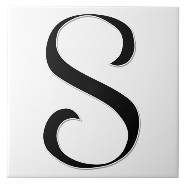 Lettre Geessele S en Carreaux Monogrammes noirs (Devant)