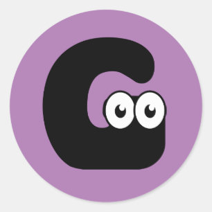 LETTRE GOogY G Sticker rond classique