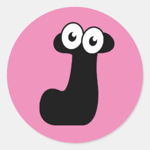 LETTRE GOogY J Sticker Rond Classique