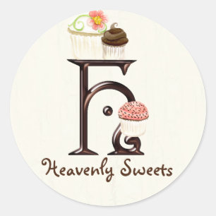 Lettre H Monogram Cupcake Logo Stickers Entreprise