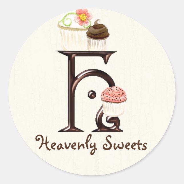 Lettre H Monogram Cupcake Logo Stickers Entreprise (Devant)