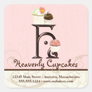 Lettre H Monogram Cupcake Logo Stickers Entreprise