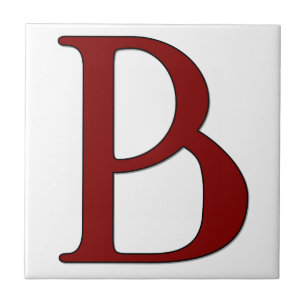 Lettre Helena B en carreaux Monogrammes rouges