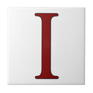 Lettre Helena I en carreaux Monogrammes rouges
