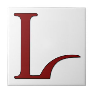 Lettre Helena L en carreaux Monogrammes rouges