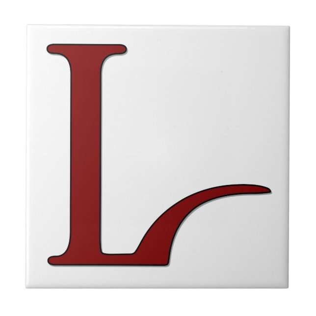 Lettre Helena L en carreaux Monogrammes rouges (Devant)