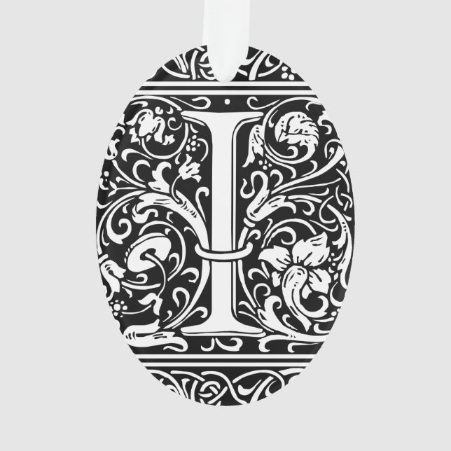 Lettre I Monogramme médiéval Art Nouveau (dos)