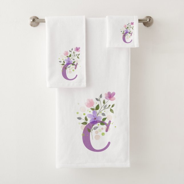 Lettre Initiale C Plus Design Floral Ensemble De S (En situation)