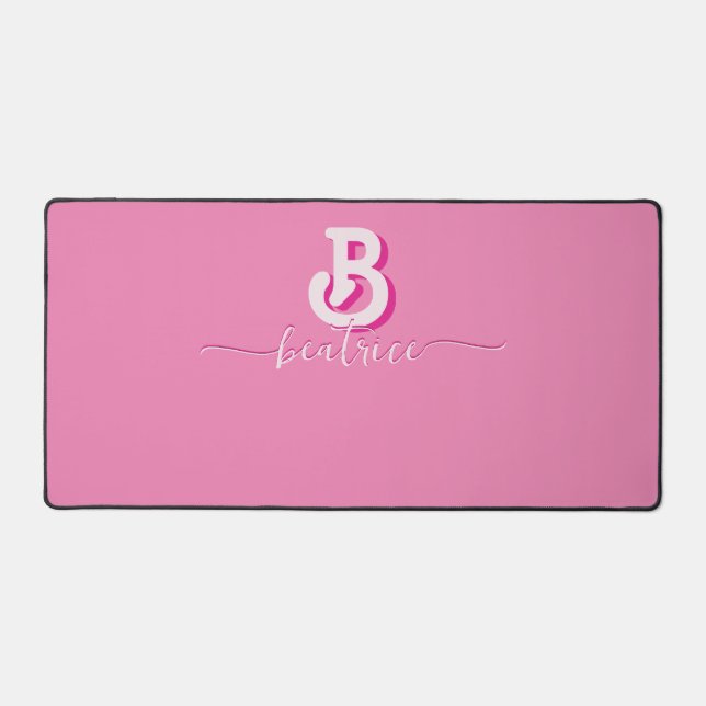 LETTRE INITIALE CHIC CHAUD Nom rose Monogramme (Recto)