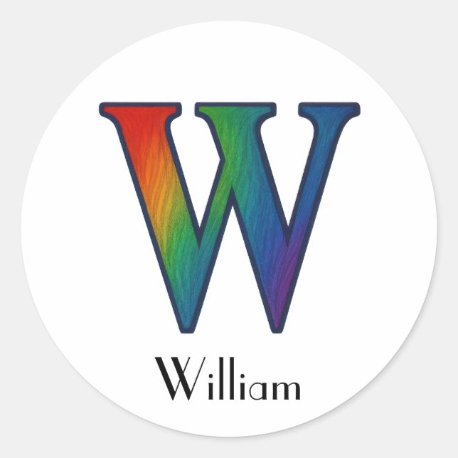 Lettre initiale colorée W Sticker (Devant)