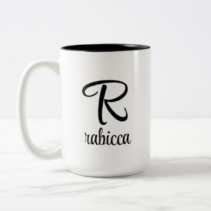 lettre initiale logo monogramme jaune tasse de caf