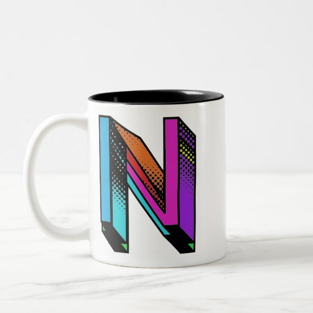 Lettre initiale personnalisée N Mug (Gauche)