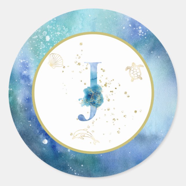 *~* LETTRE J - Autocollant d'enveloppe de plage na (Devant)