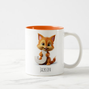 Lettre J Cat Alphabet Café Mug