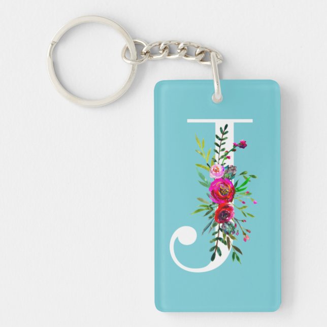 Lettre J Monogramme initial Floral Couleur personn (Devant)