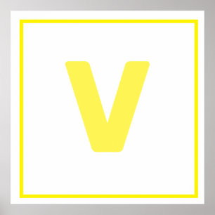 Lettre jaune V Poster